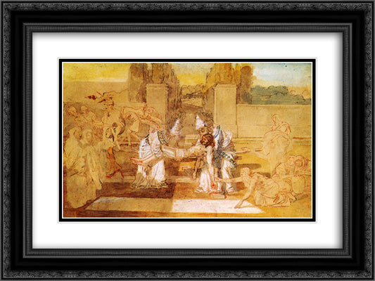 Entombment of Christ 24x18 Black Ornate Wood Framed Art Print Poster with Double Matting by Ivanov, Alexander