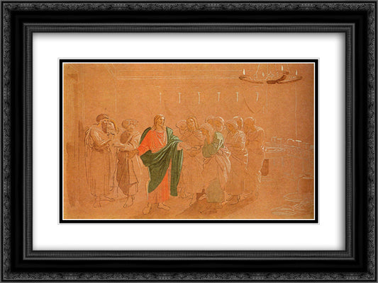 Exit from the Last Supper 24x18 Black Ornate Wood Framed Art Print Poster with Double Matting by Ivanov, Alexander