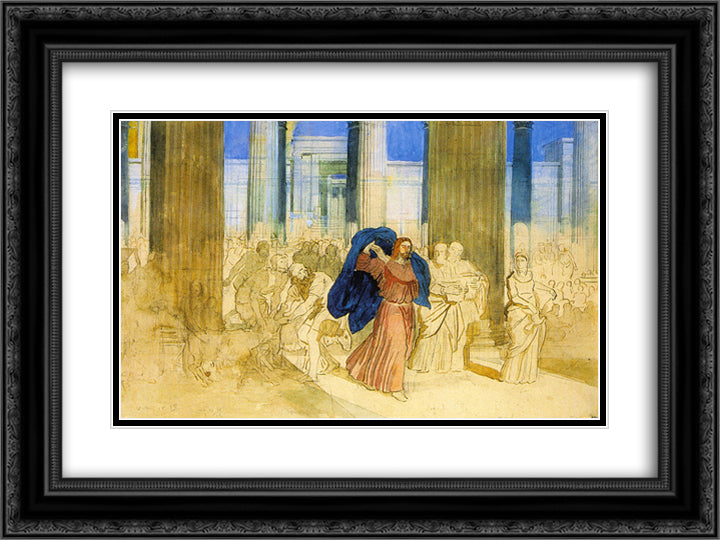 Expulsion of merchants from the temple 24x18 Black Ornate Wood Framed Art Print Poster with Double Matting by Ivanov, Alexander