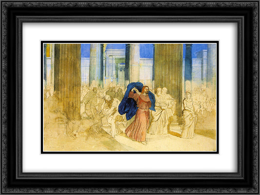 Expulsion of merchants from the temple 24x18 Black Ornate Wood Framed Art Print Poster with Double Matting by Ivanov, Alexander