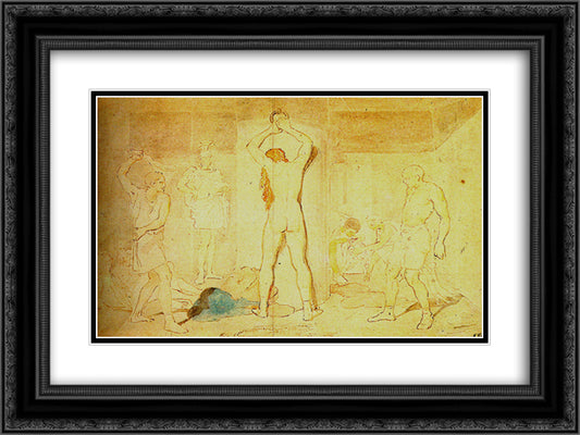 Flagellation of Christ 24x18 Black Ornate Wood Framed Art Print Poster with Double Matting by Ivanov, Alexander