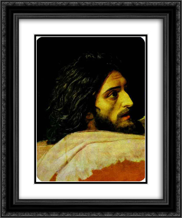 Head of John the Baptist 20x24 Black Ornate Wood Framed Art Print Poster with Double Matting by Ivanov, Alexander