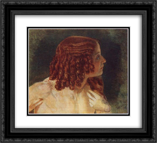 Head of John the Evangelist 22x20 Black Ornate Wood Framed Art Print Poster with Double Matting by Ivanov, Alexander