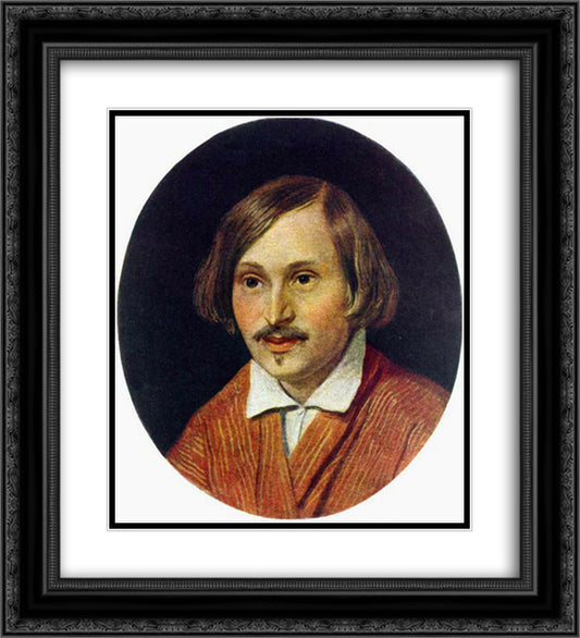 Nikolai Gogol 20x22 Black Ornate Wood Framed Art Print Poster with Double Matting by Ivanov, Alexander