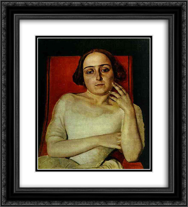 Portrait of Vittoria Marini 20x22 Black Ornate Wood Framed Art Print Poster with Double Matting by Ivanov, Alexander