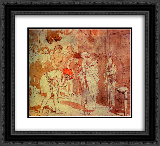 Samuel anoints David to the kingdom 22x20 Black Ornate Wood Framed Art Print Poster with Double Matting by Ivanov, Alexander