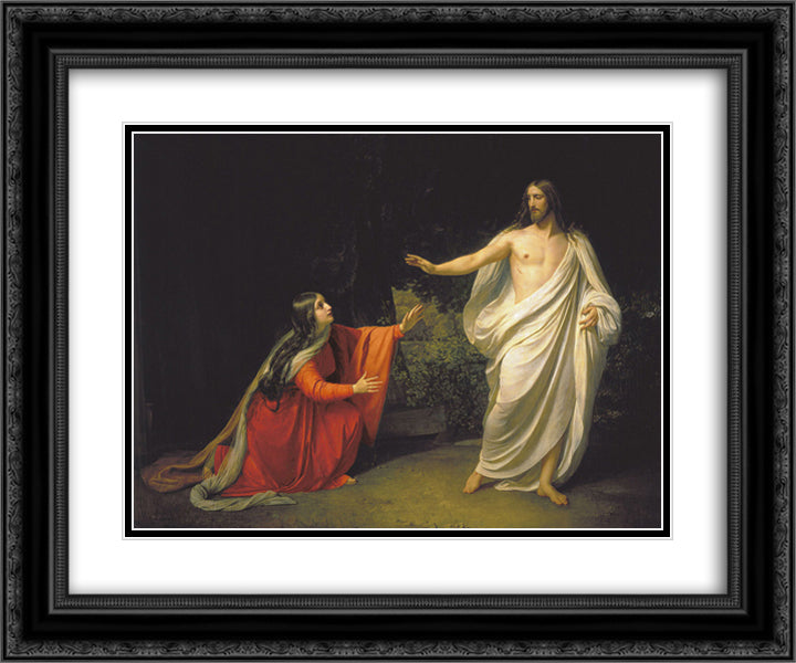 The Appearance of Christ to Mary Magdalene 24x20 Black Ornate Wood Framed Art Print Poster with Double Matting by Ivanov, Alexander