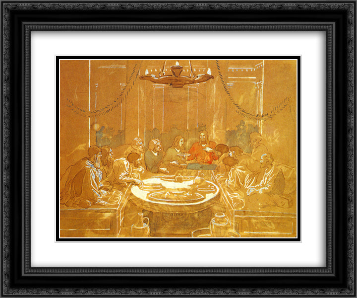 The Last Supper 24x20 Black Ornate Wood Framed Art Print Poster with Double Matting by Ivanov, Alexander