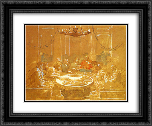 The Last Supper 24x20 Black Ornate Wood Framed Art Print Poster with Double Matting by Ivanov, Alexander