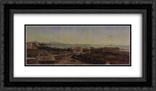 Torre del Greco near Pompea and Naples 24x14 Black Ornate Wood Framed Art Print Poster with Double Matting by Ivanov, Alexander