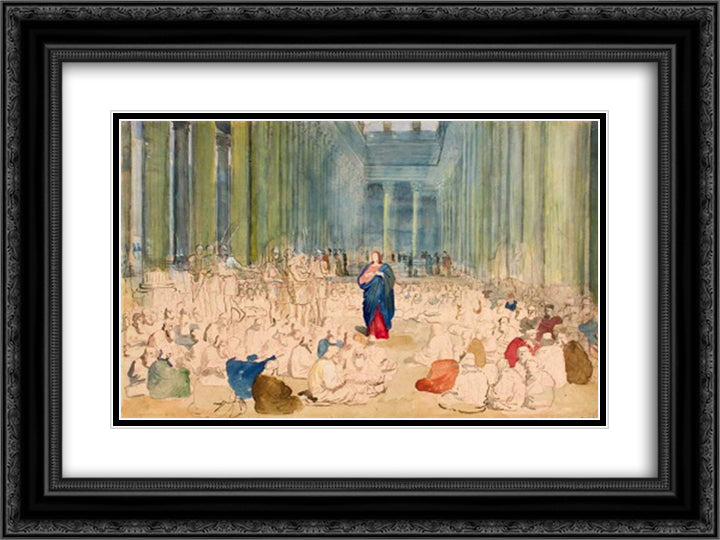 Untitled. From the biblical sketches. 24x18 Black Ornate Wood Framed Art Print Poster with Double Matting by Ivanov, Alexander