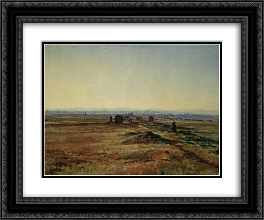 Via Appia at Sunset 24x20 Black Ornate Wood Framed Art Print Poster with Double Matting by Ivanov, Alexander