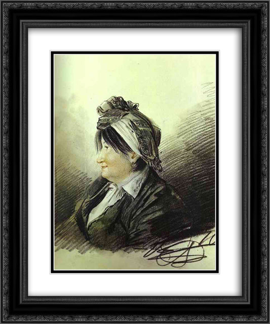 Portrait of A. M. Lanskaya 20x24 Black Ornate Wood Framed Art Print Poster with Double Matting by Orlowski, Alexander