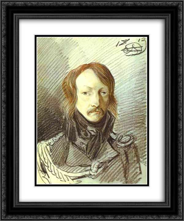 Portrait of A. P. Lanskoy 20x24 Black Ornate Wood Framed Art Print Poster with Double Matting by Orlowski, Alexander