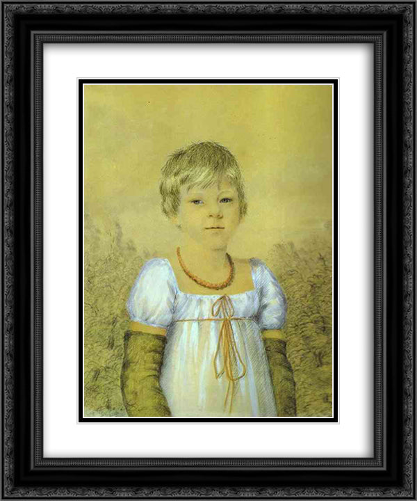 Portrait of a Girl 20x24 Black Ornate Wood Framed Art Print Poster with Double Matting by Orlowski, Alexander