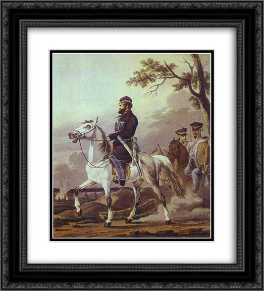 Portrait of Denis Davydov 20x22 Black Ornate Wood Framed Art Print Poster with Double Matting by Orlowski, Alexander