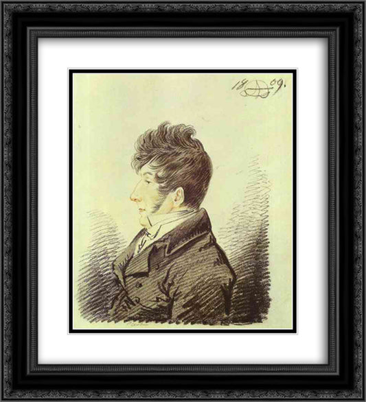 Portrait of Petr Shalikov 20x22 Black Ornate Wood Framed Art Print Poster with Double Matting by Orlowski, Alexander
