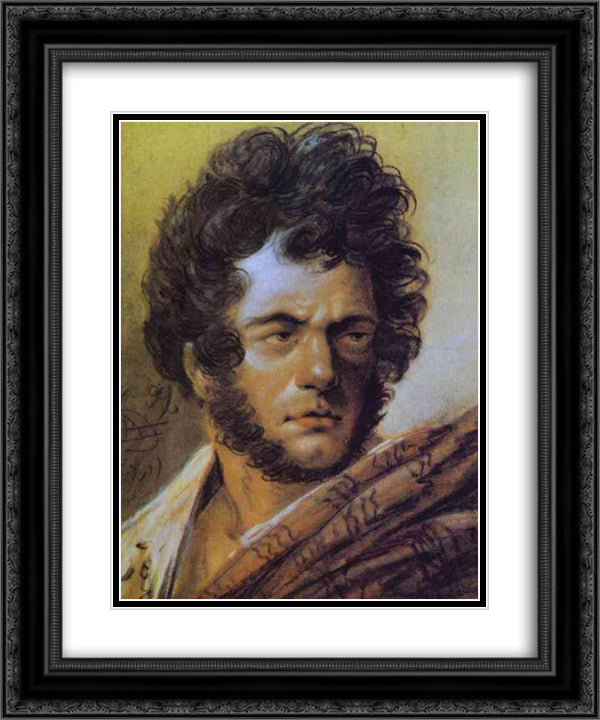 Self-Portrait 20x24 Black Ornate Wood Framed Art Print Poster with Double Matting by Orlowski, Alexander