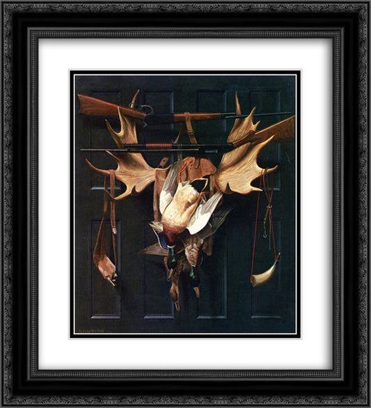 Successful Hunter 20x22 Black Ornate Wood Framed Art Print Poster with Double Matting by Pope, Alexander