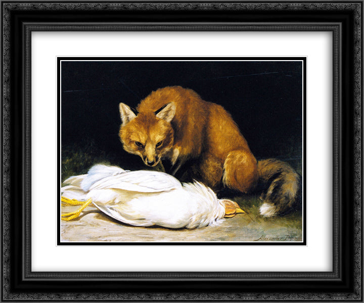 The Fox - Fair Game 24x20 Black Ornate Wood Framed Art Print Poster with Double Matting by Pope, Alexander