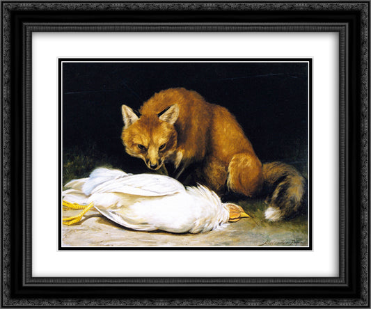 The Fox - Fair Game 24x20 Black Ornate Wood Framed Art Print Poster with Double Matting by Pope, Alexander