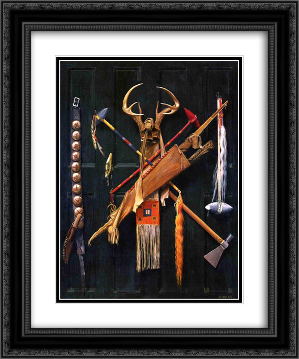 Weapons of War 20x24 Black Ornate Wood Framed Art Print Poster with Double Matting by Pope, Alexander