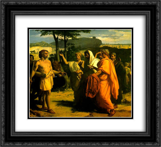 Cincinnatus Receiving Deputies of the Senate 22x20 Black Ornate Wood Framed Art Print Poster with Double Matting by Cabanel, Alexandre