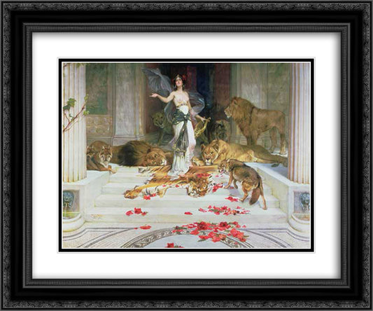 Circe 24x20 Black Ornate Wood Framed Art Print Poster with Double Matting by Cabanel, Alexandre