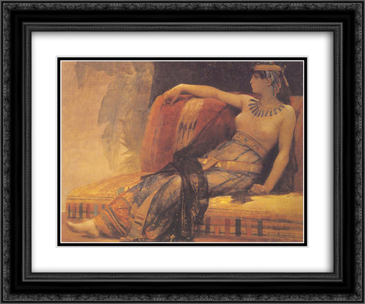 Cleopatra, preparatory study for 'Cleopatra Testing Poisons on the Condemned Prisoners' 24x20 Black Ornate Wood Framed Art Print Poster with Double Matting by Cabanel, Alexandre