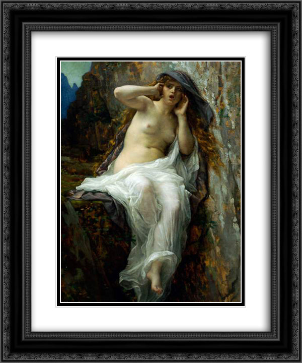 echo 20x24 Black Ornate Wood Framed Art Print Poster with Double Matting by Cabanel, Alexandre