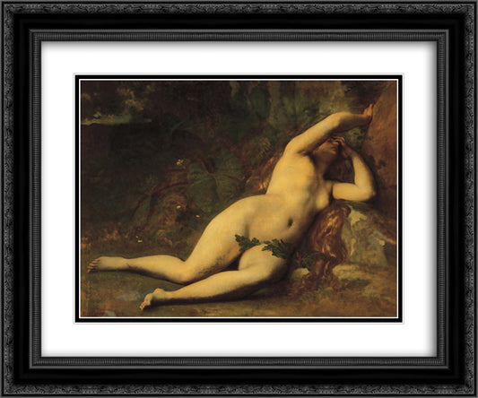 Eve After the Fall 24x20 Black Ornate Wood Framed Art Print Poster with Double Matting by Cabanel, Alexandre