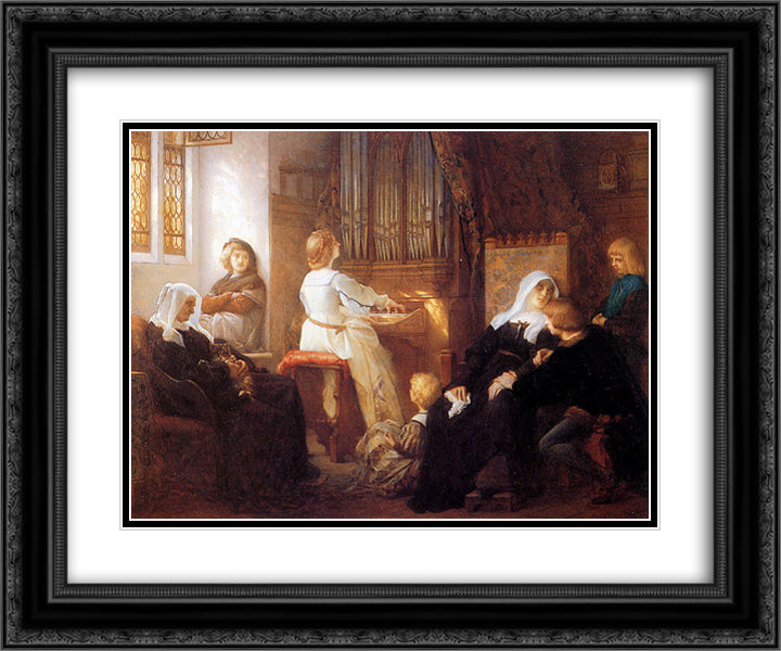 Harmony 24x20 Black Ornate Wood Framed Art Print Poster with Double Matting by Cabanel, Alexandre