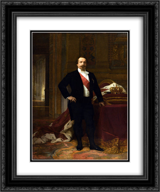 Napoleon III 20x24 Black Ornate Wood Framed Art Print Poster with Double Matting by Cabanel, Alexandre