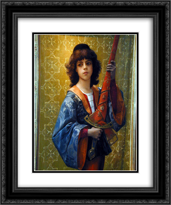 Paige 20x24 Black Ornate Wood Framed Art Print Poster with Double Matting by Cabanel, Alexandre