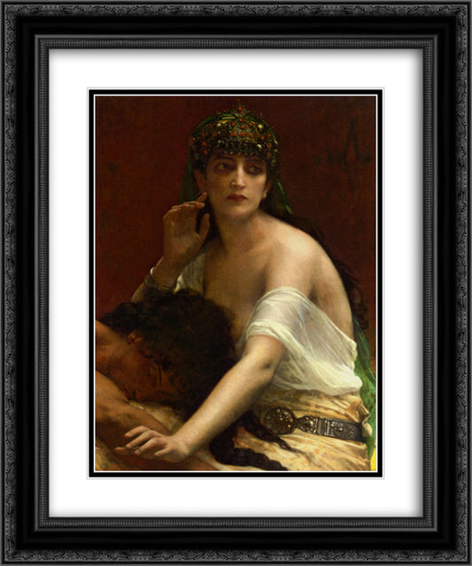 Samson and Delilah 20x24 Black Ornate Wood Framed Art Print Poster with Double Matting by Cabanel, Alexandre