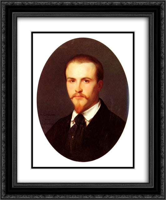 Self-Portrait 20x24 Black Ornate Wood Framed Art Print Poster with Double Matting by Cabanel, Alexandre