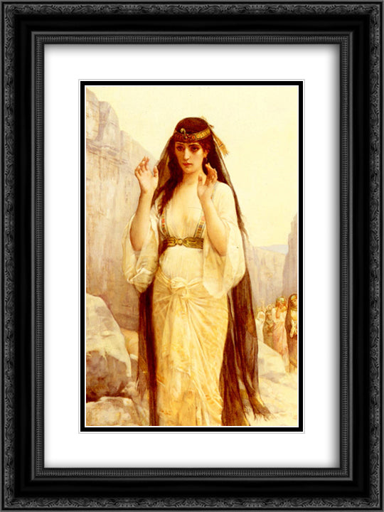 The Daughter of Jephthah 18x24 Black Ornate Wood Framed Art Print Poster with Double Matting by Cabanel, Alexandre