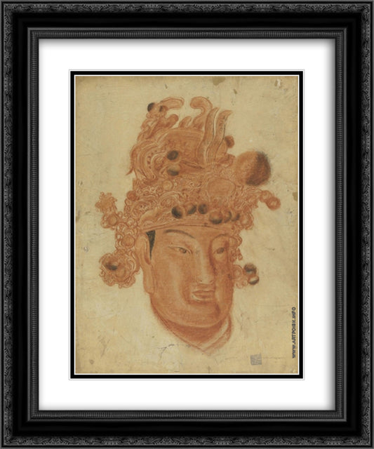 A Chinese God 20x24 Black Ornate Wood Framed Art Print Poster with Double Matting by Jacovleff, Alexandre