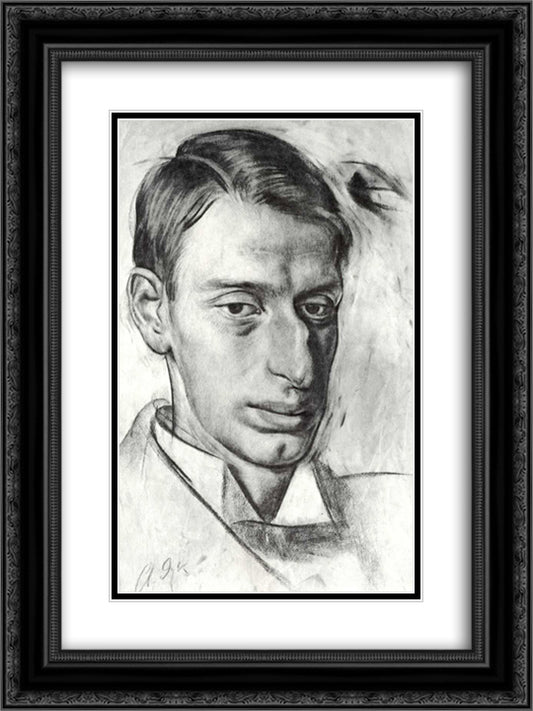 Portrait of Nikolay Radlov 18x24 Black Ornate Wood Framed Art Print Poster with Double Matting by Jacovleff, Alexandre