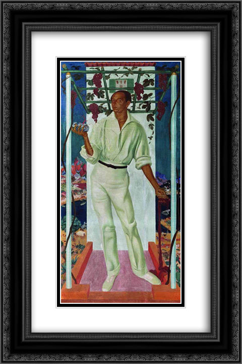 Portrait of the Mexican artist Roberto Montenegro 16x24 Black Ornate Wood Framed Art Print Poster with Double Matting by Jacovleff, Alexandre