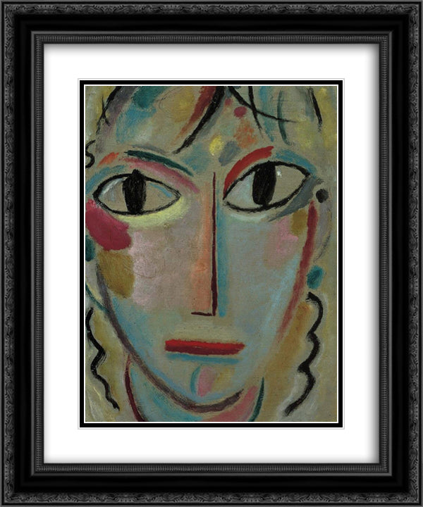 Astonishment 20x24 Black Ornate Wood Framed Art Print Poster with Double Matting by von Jawlensky, Alexej