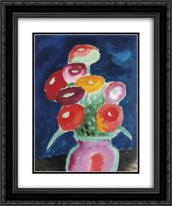 Blumen in einer Vase 20x24 Black Ornate Wood Framed Art Print Poster with Double Matting by von Jawlensky, Alexej