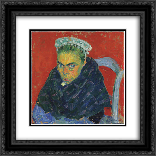 Bretonische Bauerin 20x20 Black Ornate Wood Framed Art Print Poster with Double Matting by von Jawlensky, Alexej