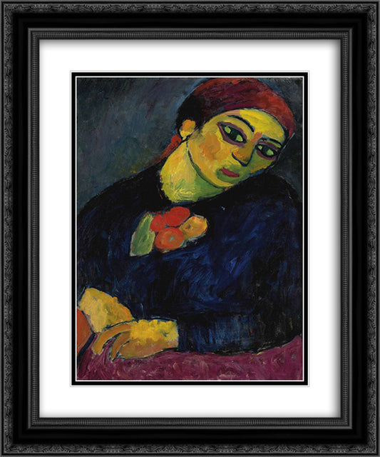 Helene 20x24 Black Ornate Wood Framed Art Print Poster with Double Matting by von Jawlensky, Alexej