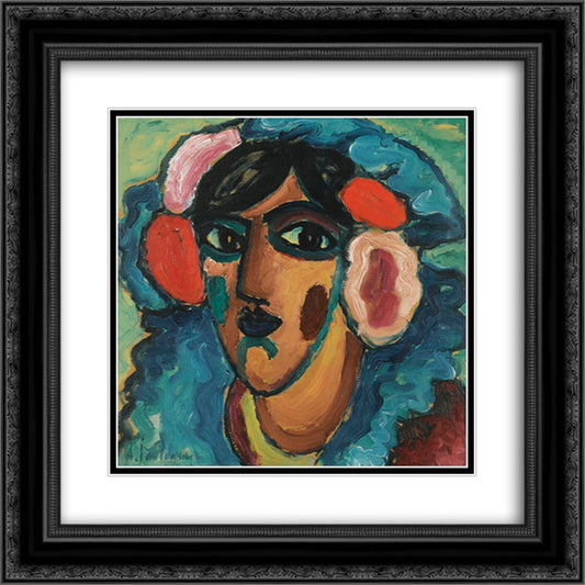 Infantin (Spanierin) 20x20 Black Ornate Wood Framed Art Print Poster with Double Matting by von Jawlensky, Alexej