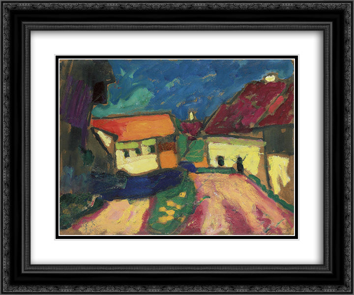 Landschaftstudie - Dorfstrasse 24x20 Black Ornate Wood Framed Art Print Poster with Double Matting by von Jawlensky, Alexej