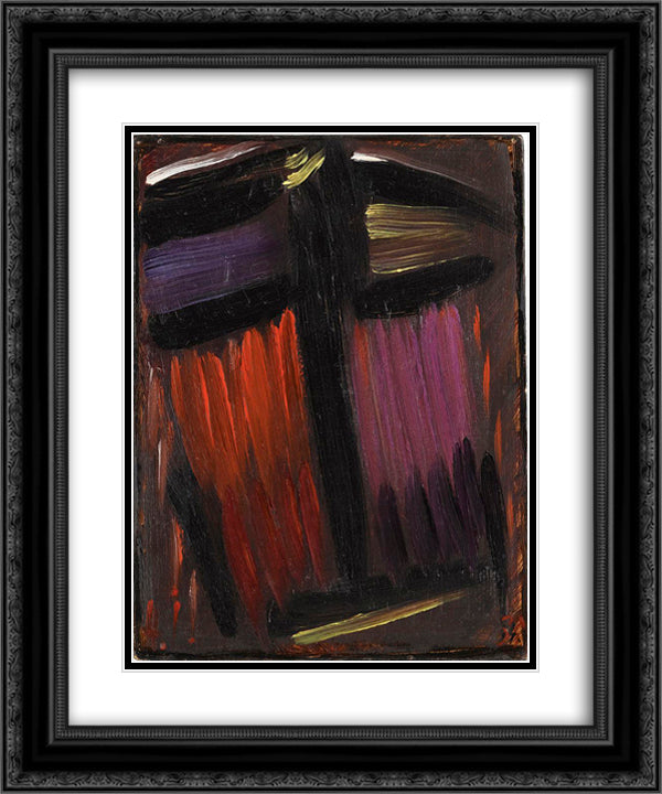 Meditation 20x24 Black Ornate Wood Framed Art Print Poster with Double Matting by von Jawlensky, Alexej