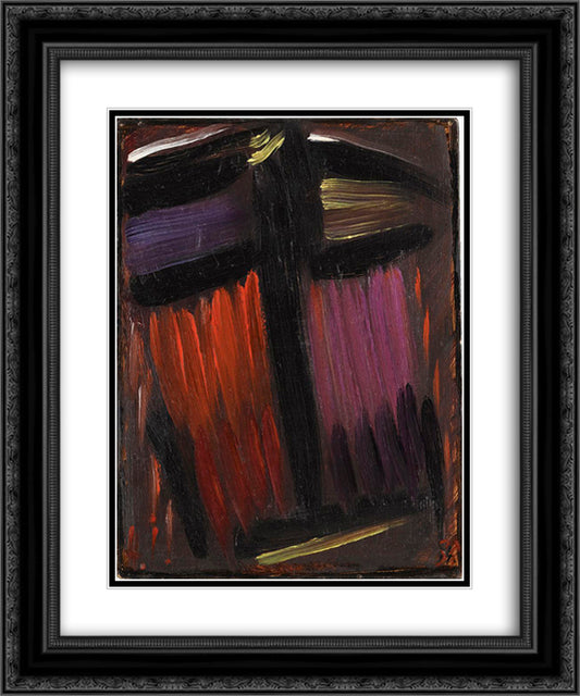 Meditation 20x24 Black Ornate Wood Framed Art Print Poster with Double Matting by von Jawlensky, Alexej