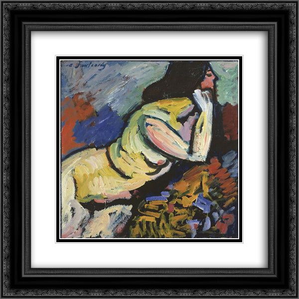 Nude 20x20 Black Ornate Wood Framed Art Print Poster with Double Matting by von Jawlensky, Alexej