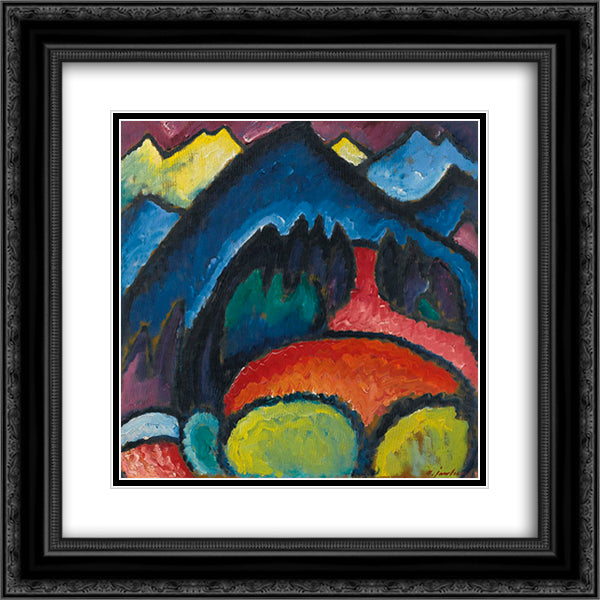 Oberstdorf - Mountains 20x20 Black Ornate Wood Framed Art Print Poster with Double Matting by von Jawlensky, Alexej